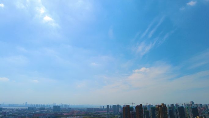 城市蓝天白云风景延时摄影视频素材7分钟_