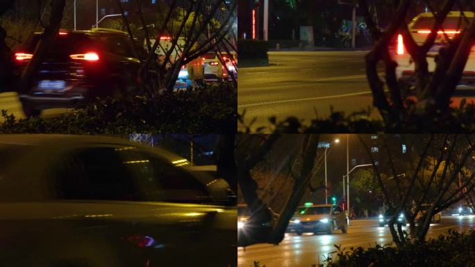 夜晚城市马路汽车车辆车流夜景视频素材