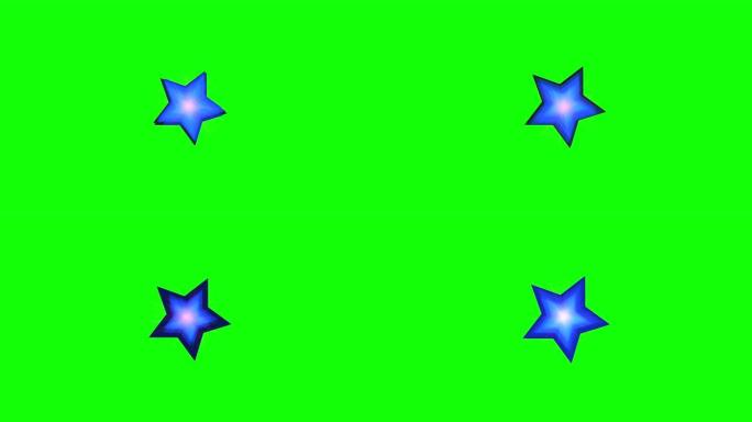 绿色背景和旋转星形