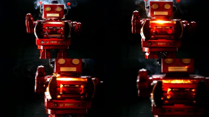 红色机器人行进