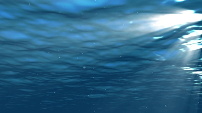 光线穿过海水，海底光线