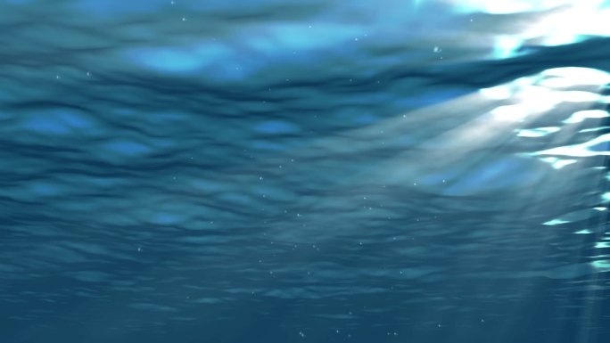 光线穿过海水，海底光线