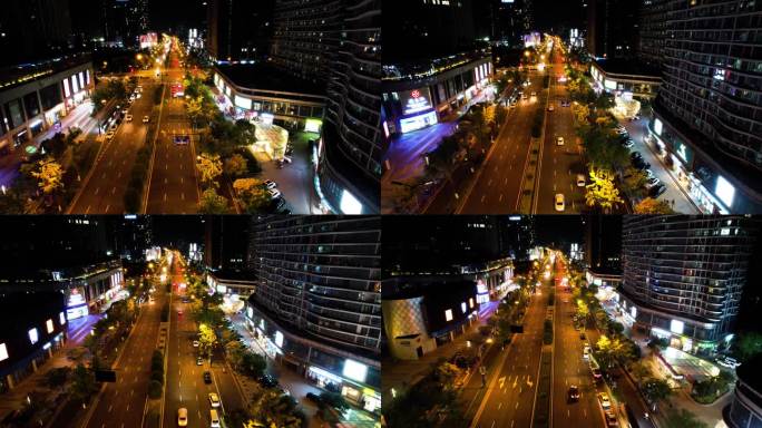 城市马路车辆车流夜景航拍4