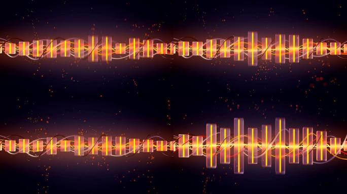波纹线无缝循环3D渲染动画音乐均衡器