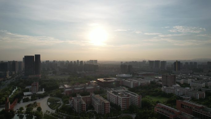 夕阳西下城市风景