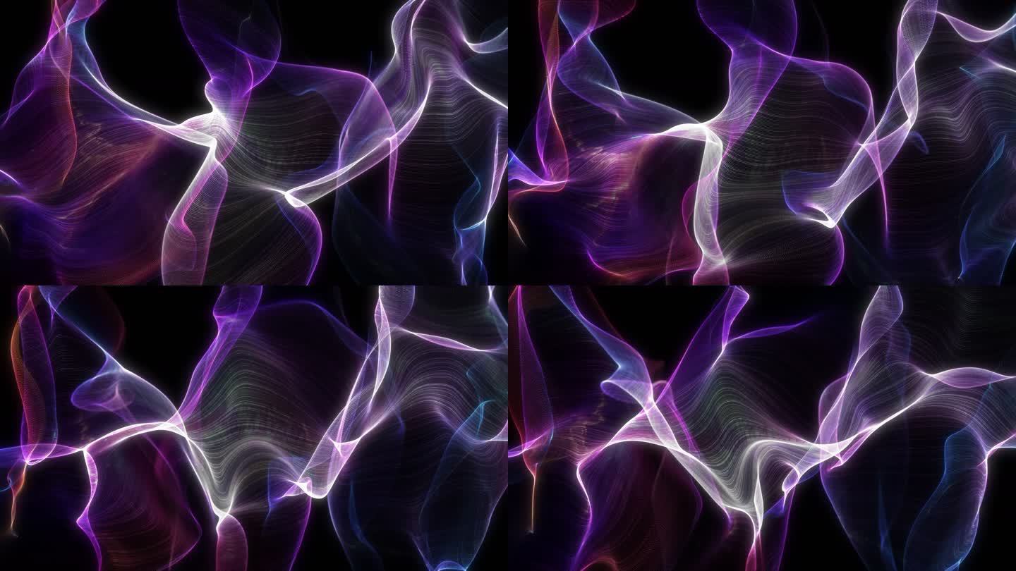 紫色丝带舞动光效