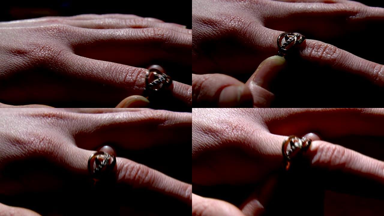 手工装饰结婚戒指