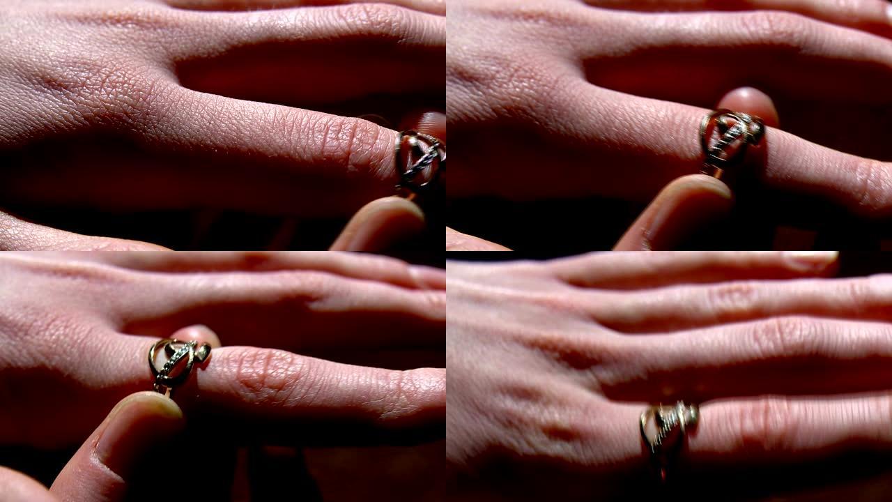 手工装饰结婚戒指