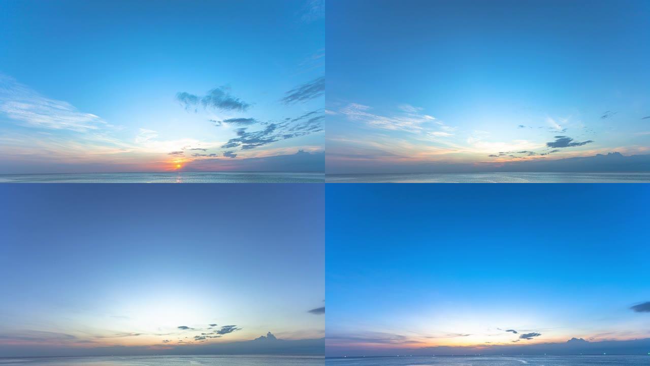 普吉岛卡隆海滩的延时日落