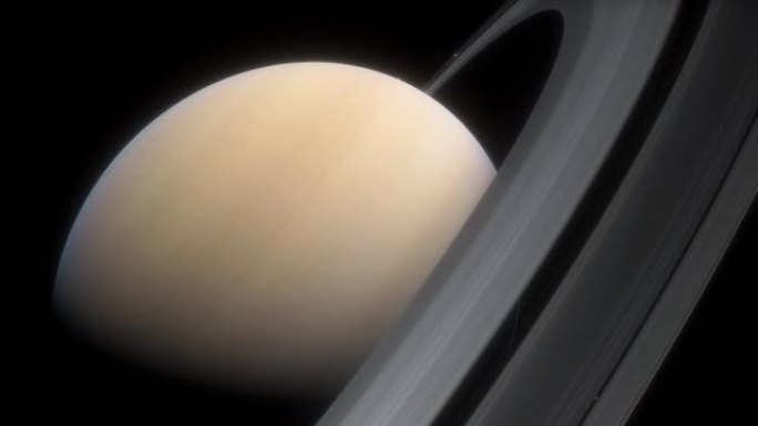 土星是太阳系中巨大的行星，有着美丽的环。土星行星的电影动画