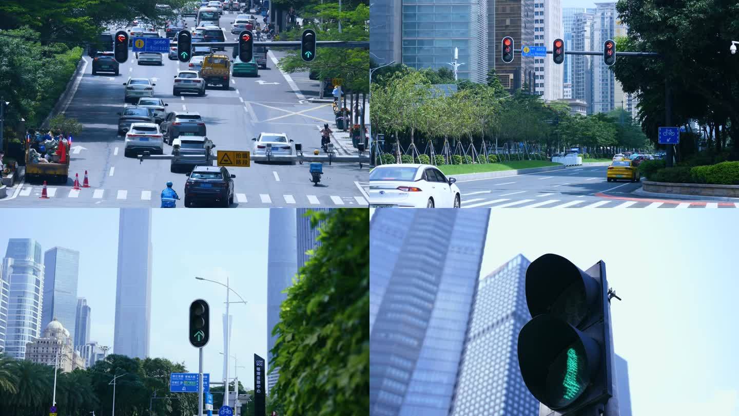 城市交通灯红绿灯合集4k视频素材