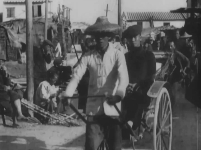 民国上海巷子 黄包车 30年代 40年代