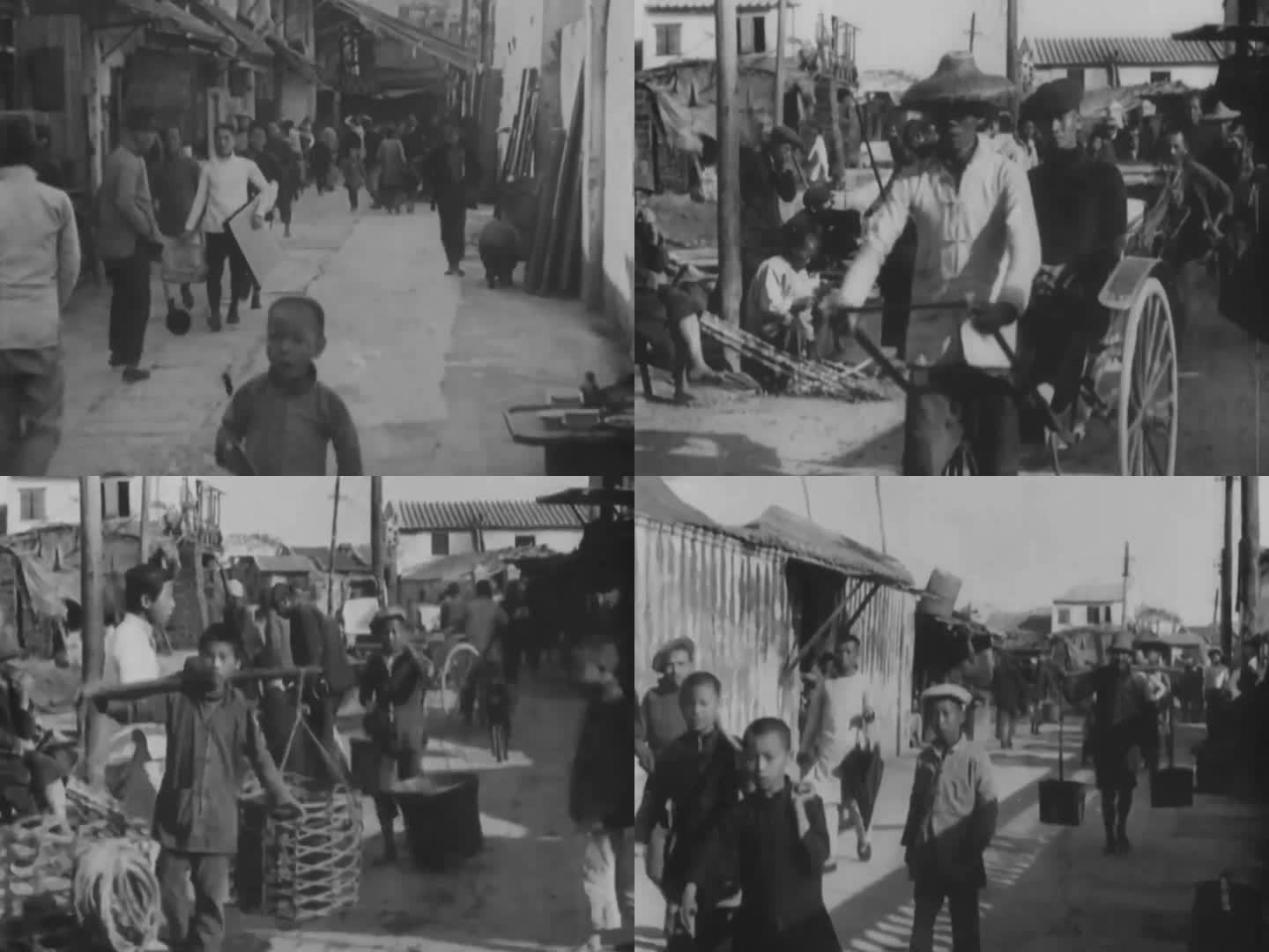 民国上海巷子 黄包车 30年代 40年代