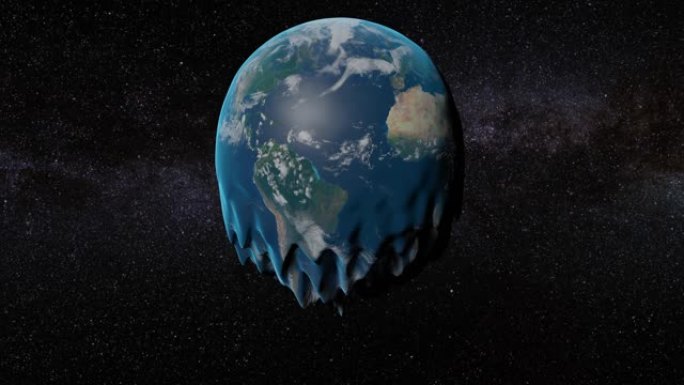 全球变暖，地球从外太空融化，4k