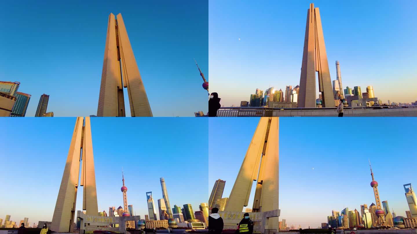 上海外滩上海市人民英雄纪念塔风景视频素材
