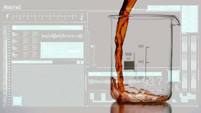 液体和测量烧杯的数字复合材料