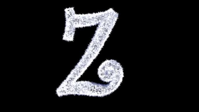 3d动画圣诞冰霜字体Z