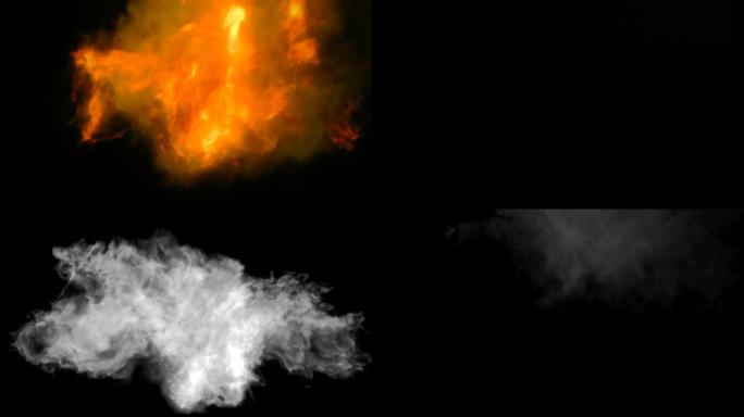 橙色火焰流的碰撞抽象空间背景与阿尔法哑光通道。3d渲染。高清分辨率