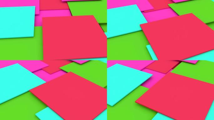 彩色立方体。旋转生动形状的抽象3d渲染。Cgi循环动画。现代多彩的背景。海报、封面、品牌、横幅、标语