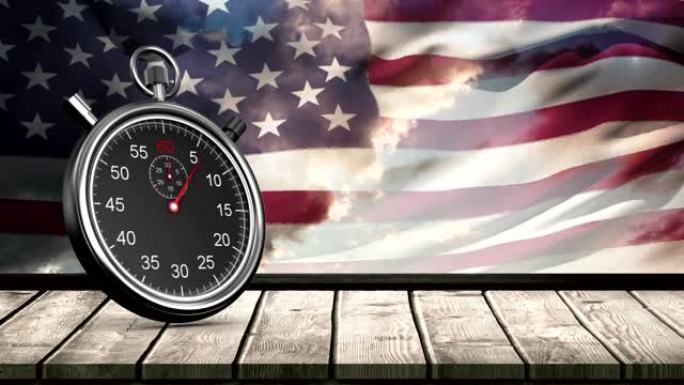 秒表和美国国旗