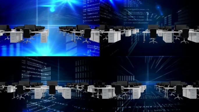 办公室内部计算机编程代码的数字复合