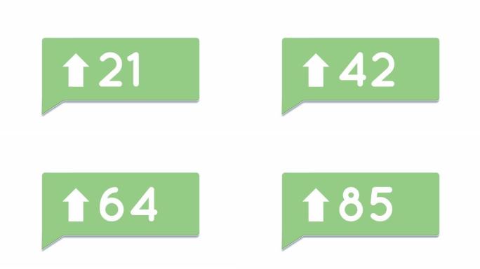 数字不断增加的绿色聊天框4k