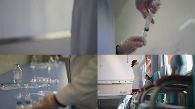 医生换药配药患者点滴