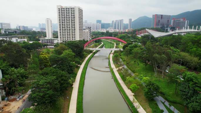 深圳南山区大学城北京大学校区航拍