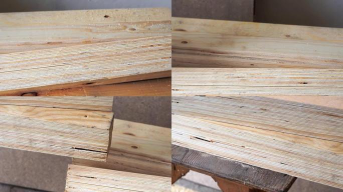 木工车间的木条。木工的概念。木工、木材加工