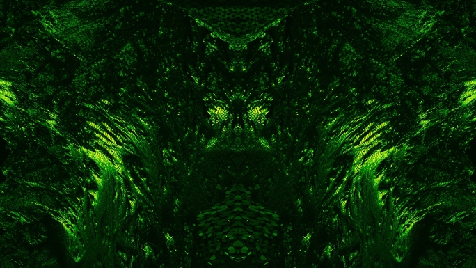 【4K时尚背景】绿色抽象花纹迷幻光影空间
