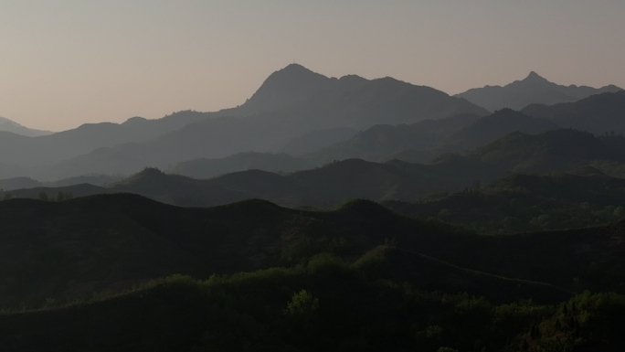 水墨剪影山水风景