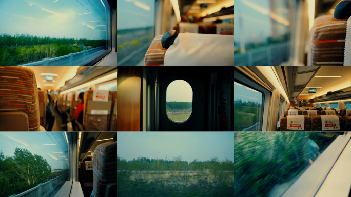 火车窗外旅途风景文艺空镜