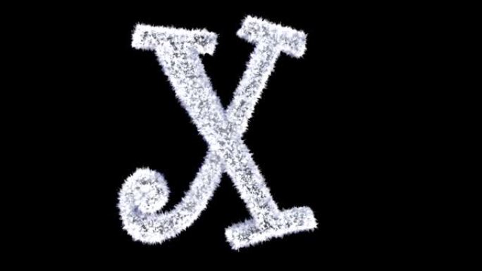 3d动画圣诞冰霜字体X