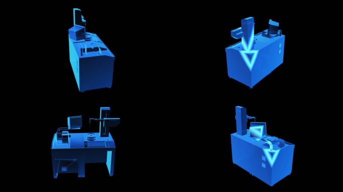 自动化测量系统全息蓝色科技通道素材