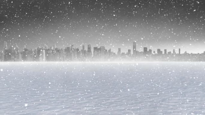 降雪和城市景观
