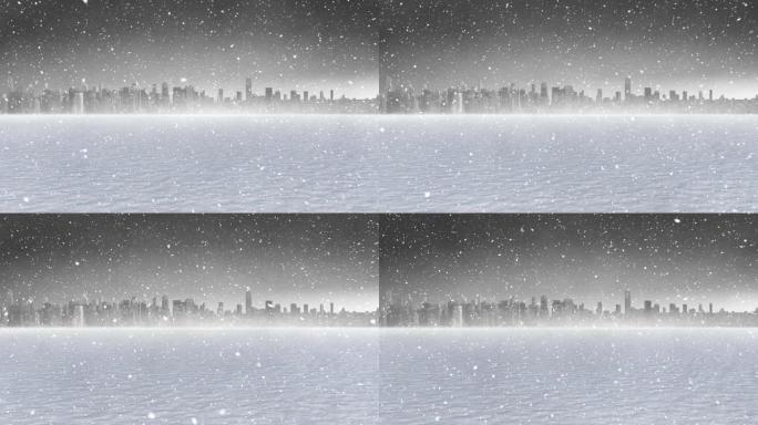 降雪和城市景观