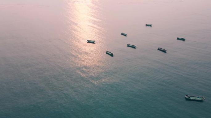 4K海南儋州龙门激浪渔船停靠