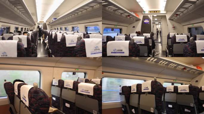 4K高铁车站乘车乘客车厢