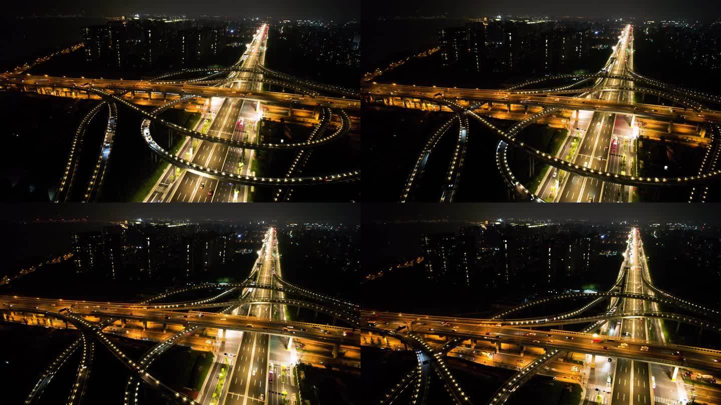 城市立交桥车辆车流夜景视频素材66