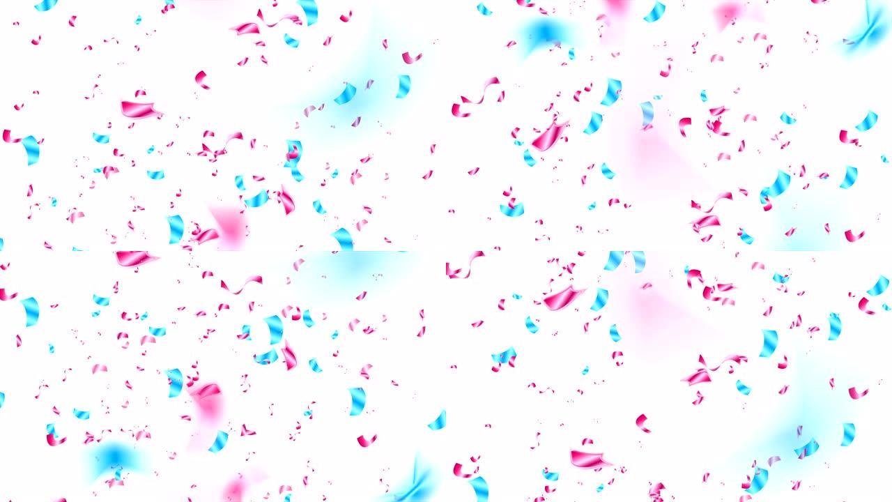 蓝紫色闪光五彩纸屑抽象视频动画