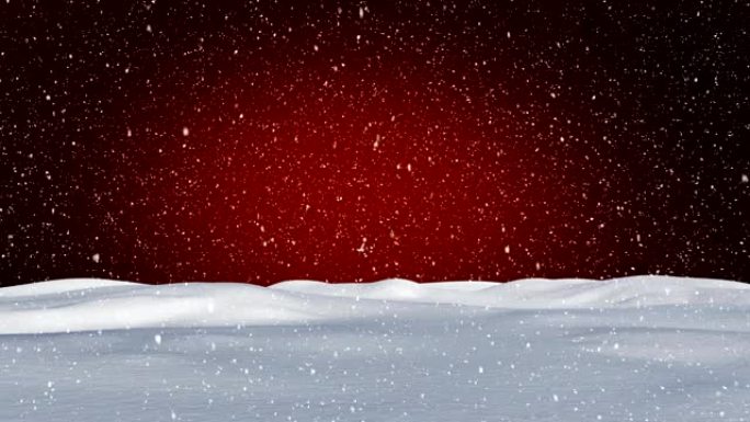 红色背景上的雪