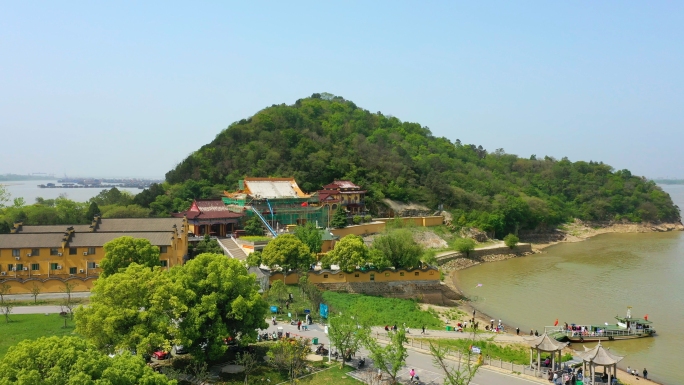 芜湖天门山航拍 望天门山