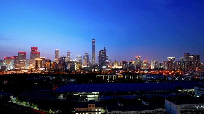 北京城市CBD楼群 日转夜延时摄影