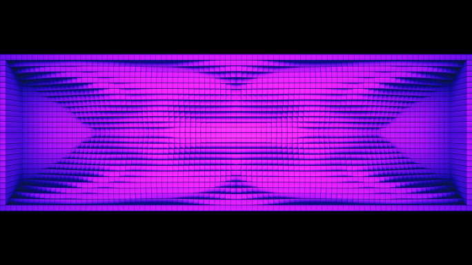 【裸眼3D】赛博朋克矩阵方块蓝紫立体空间