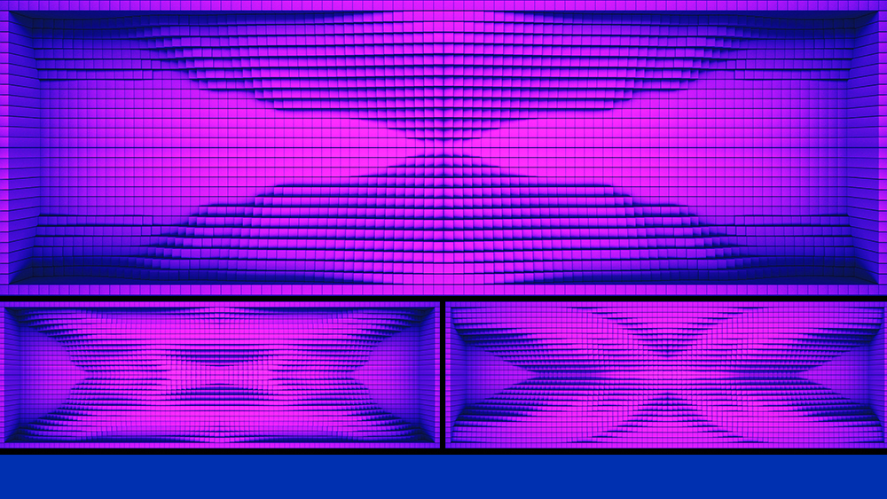 【裸眼3D】赛博朋克矩阵方块蓝紫立体空间