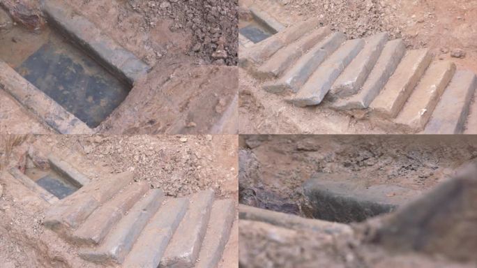 考古探秘 古墓 排水渠 排水口B004