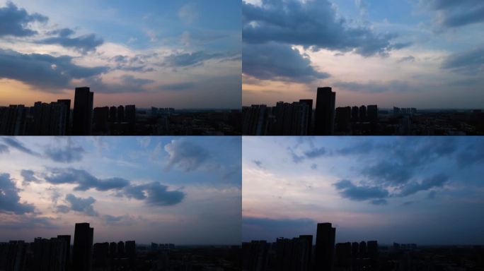 城市傍晚乌云延时摄影