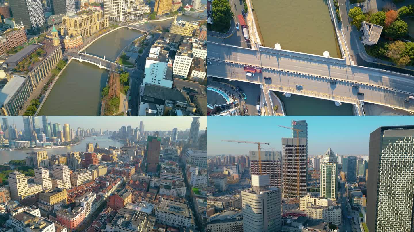 上海外滩乍浦路桥苏州河风景视频素材