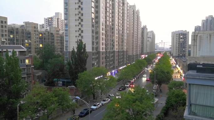 日转夜延时摄影 生活小区 北京地标建筑