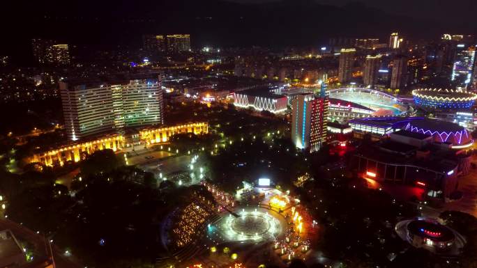 丽水市 处州公园夜景 丽水大剧院